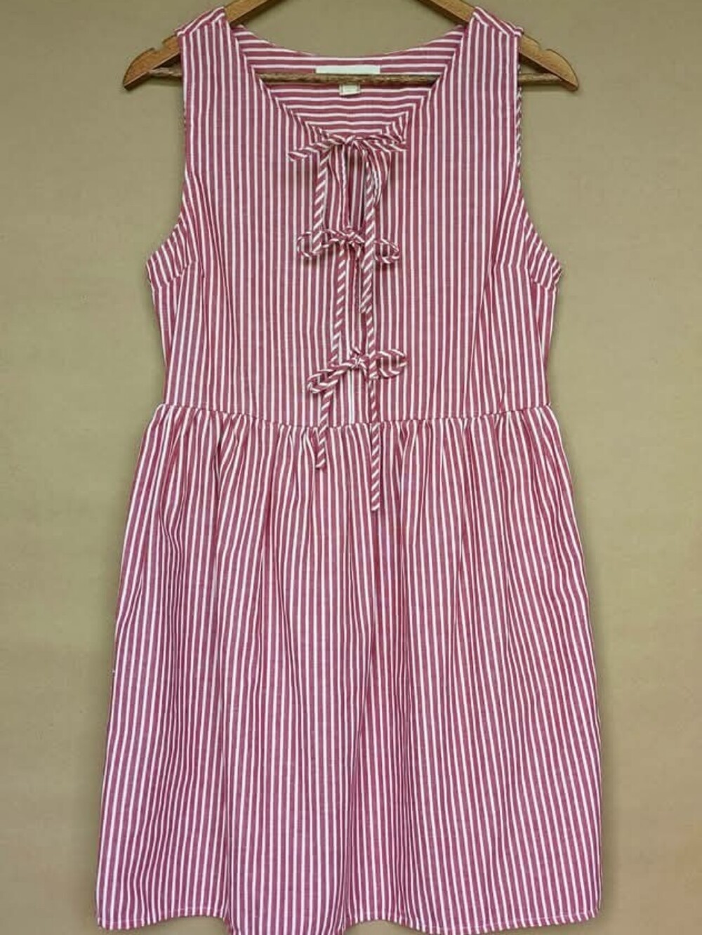 Monteau Striped Tie-Front Dress